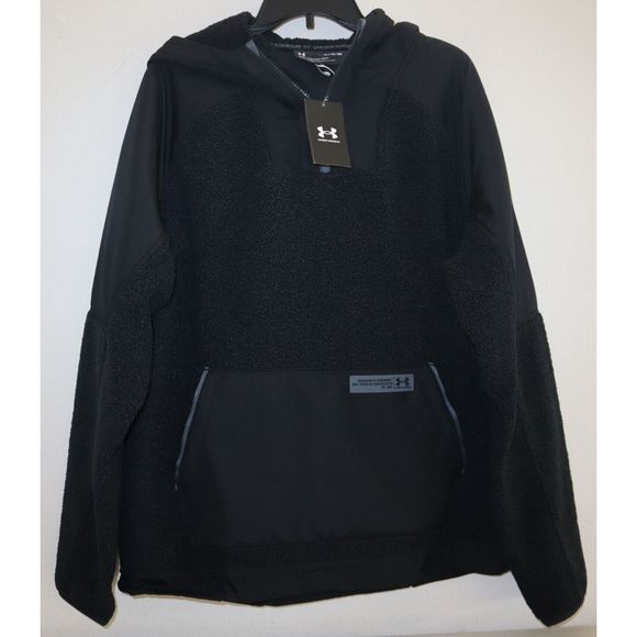 Under Armour 1366094 001 Men's Sz XL Black UA Mission Boucle Anorak Hoodie $120 - Picture 1 of 8